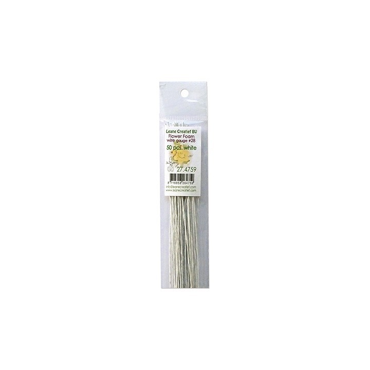 (27.4759)Flower Foam paper wrapped wire White