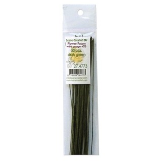 (27.4773)Flower Foam paper wrapped wire Dark green