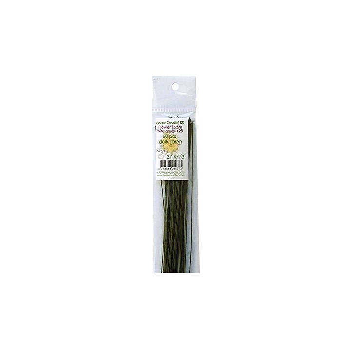 (27.4773)Flower Foam paper wrapped wire Dark green