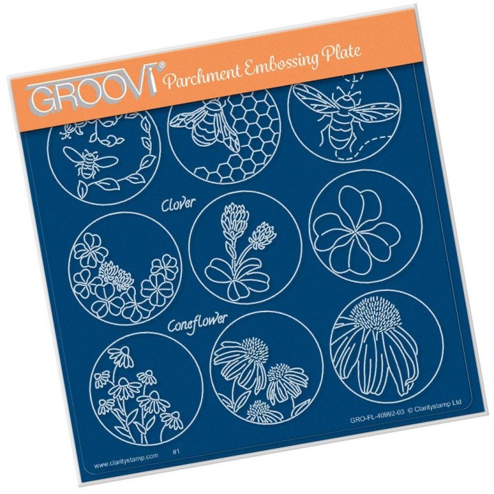 (GRO-FL-40992-03)Groovi Plate A5 LINDA WILLIAMS 123 SAMPLER - BUMBLE BEE