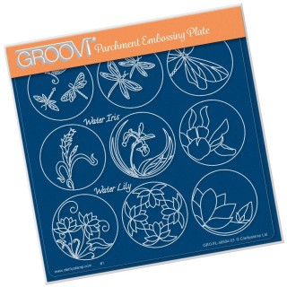 (GRO-FL-40994-03)Groovi Plate A5 LINDA WILLIAMS 123 SAMPLER - DRAGONFLY