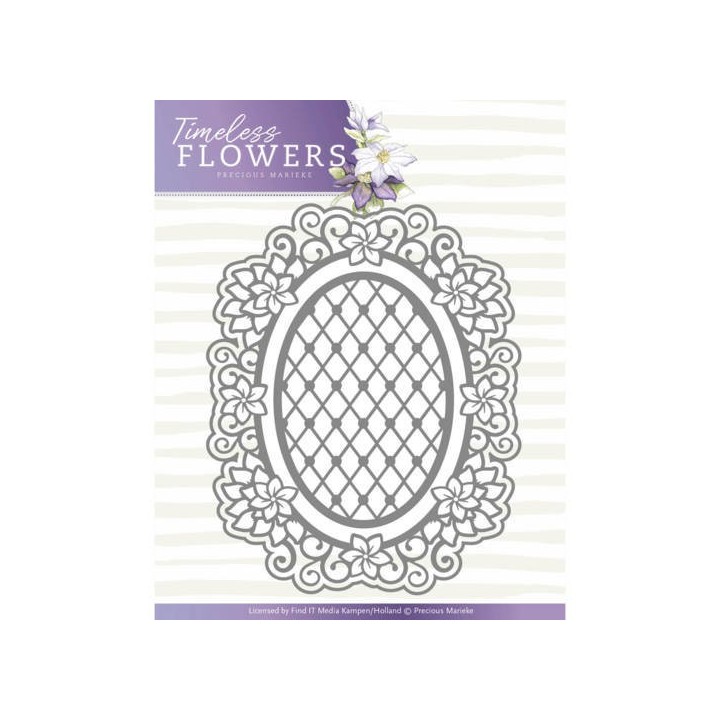 (PM10119)Dies - Precious Marieke - Timeless Flowers - Clematis Oval