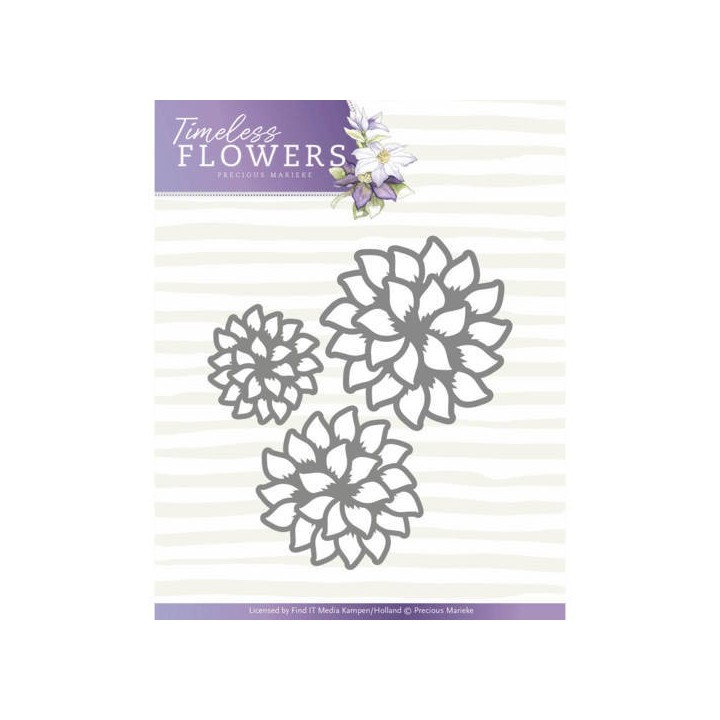 (PM10122)Dies - Precious Marieke - Timeless Flowers - Dahlia Trio