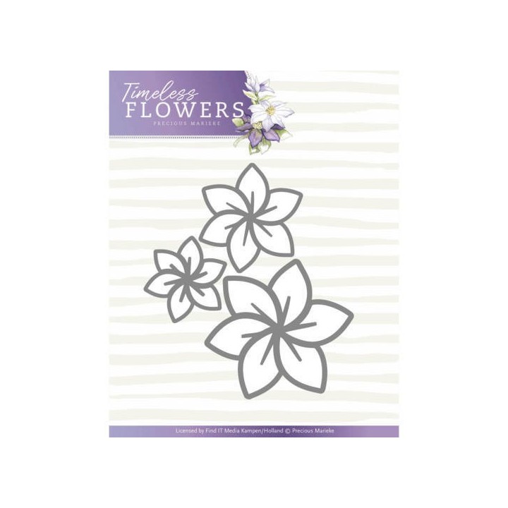 (PM10123)Dies - Precious Marieke - Timeless Flowers - Clematis Trio
