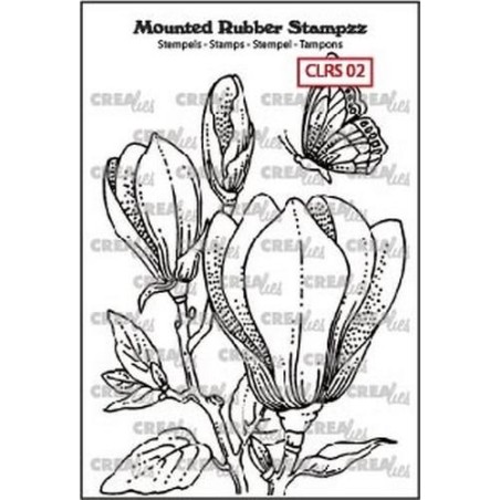(CLRS02)Crealies Mounted Rubber Stampzz no. 2 Magnolia