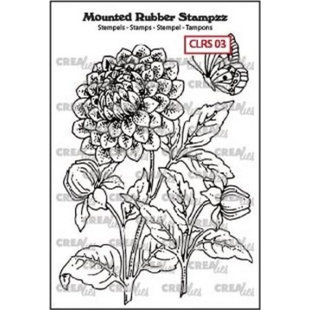 (CLRS03)Crealies Mounted Rubber Stampzz no. 3 Dahlia