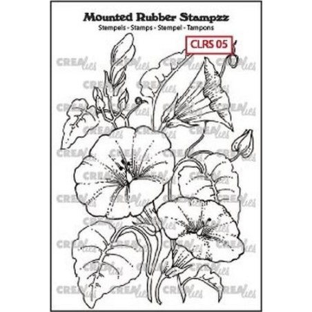 (CLRS05)Crealies Mounted Rubber Stampzz no. 5 Morning glory