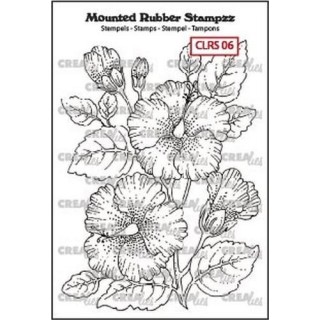 (CLRS06)Crealies Mounted Rubber Stampzz no. 6 Hibiscus