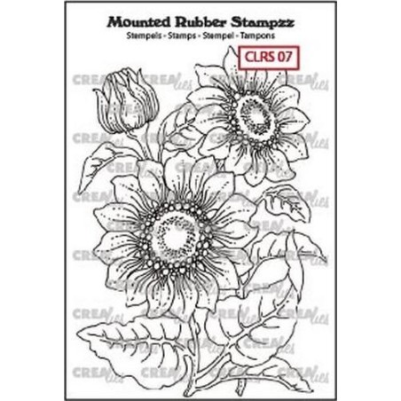 (CLRS07)Crealies Mounted Rubber Stampzz no. 7 Sunflower