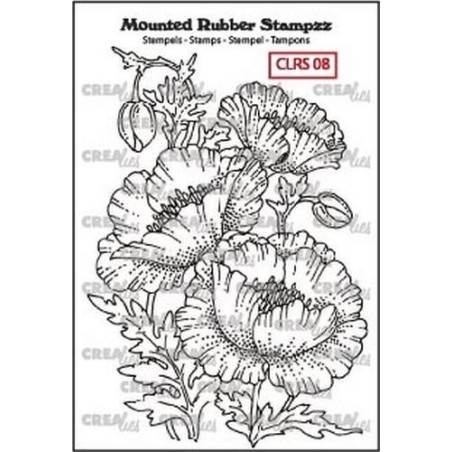 (CLRS08)Crealies Mounted Rubber Stampzz no. 8 Poppies