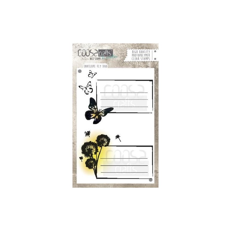 (COC-034)COOSA Crafts clearstamps A6 -Envelope Fly duo