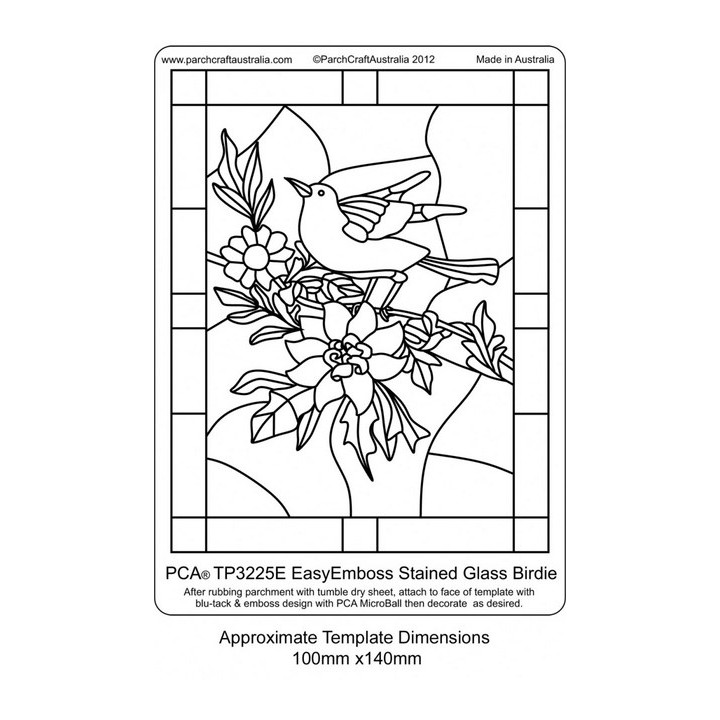 (TP3225E)EMBOSSING Easy Emboss Stained Glass Birdie