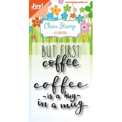 (6410/0470)Clear stamp Coffee txt - Hug in a mug