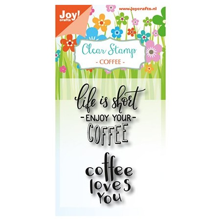 (6410/0476)Clear stamp Coffee txt - Enjoy