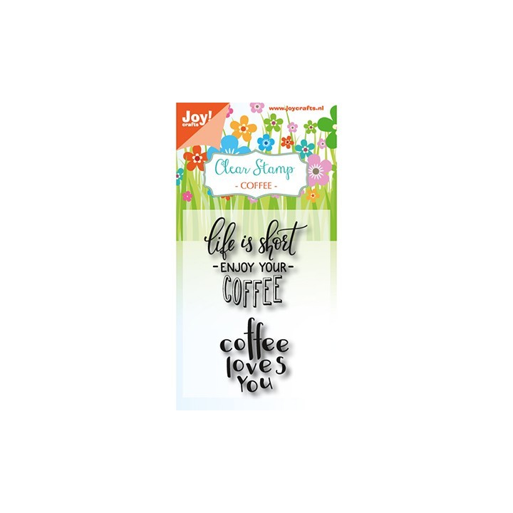 (6410/0476)Clear stamp Coffee txt - Enjoy