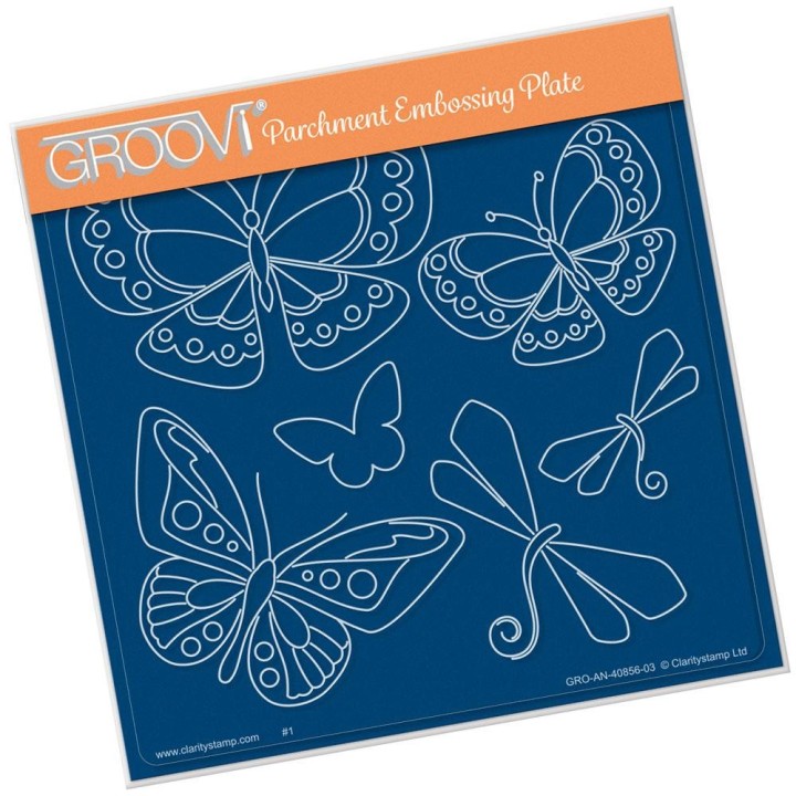 (GRO-AN-40856-03)Groovi Plate A5 TINA'S BUTTERFLY FUN