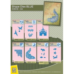 (SDB038)Nellie's Shape Dies blue Love birds