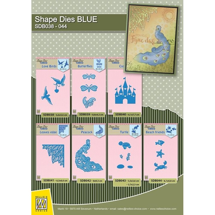 (SDB041)Nellie's Shape Dies blue Leaves edge