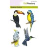 (1291)CraftEmotions clearstamps A6 - tropical birds