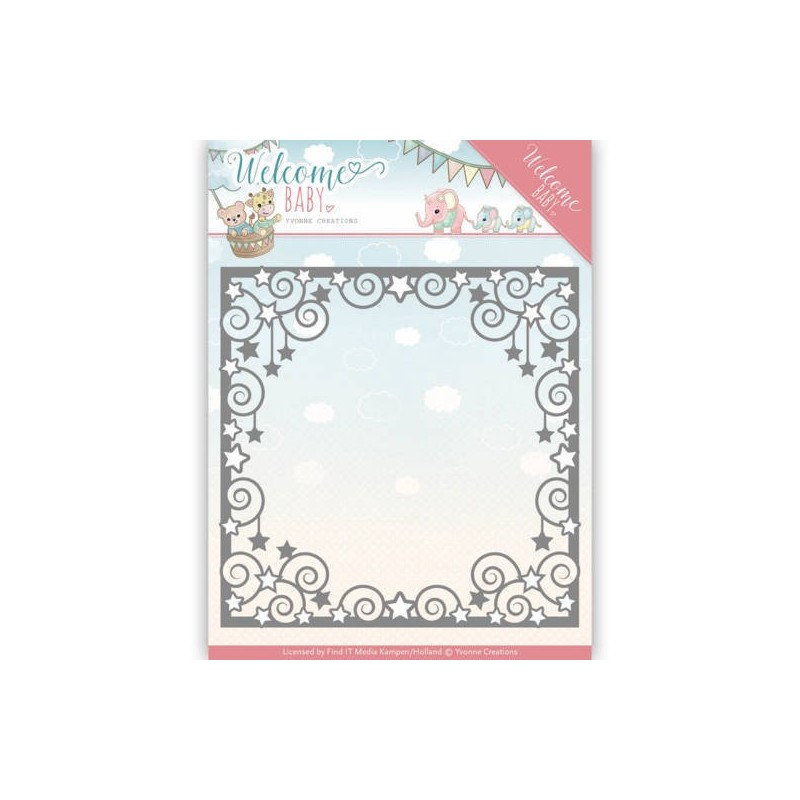(YCD10135)Dies - Yvonne Creations - Welcome Baby - Star Frame