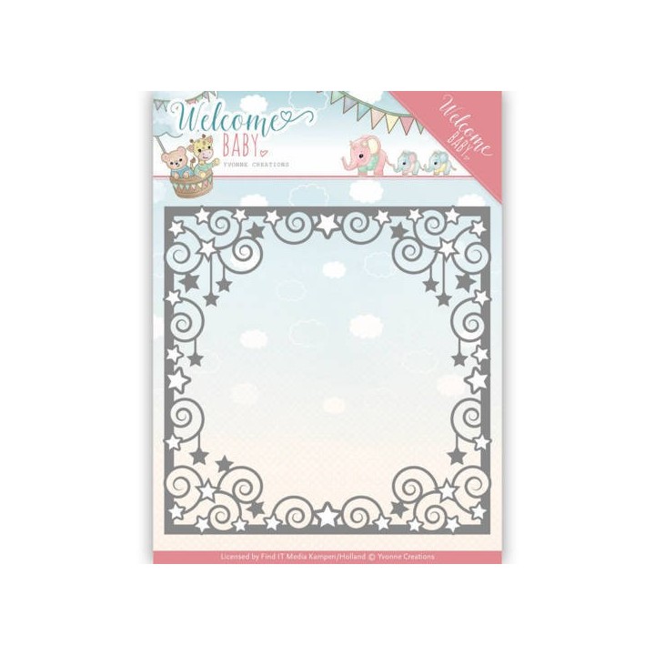 (YCD10135)Dies - Yvonne Creations - Welcome Baby - Star Frame