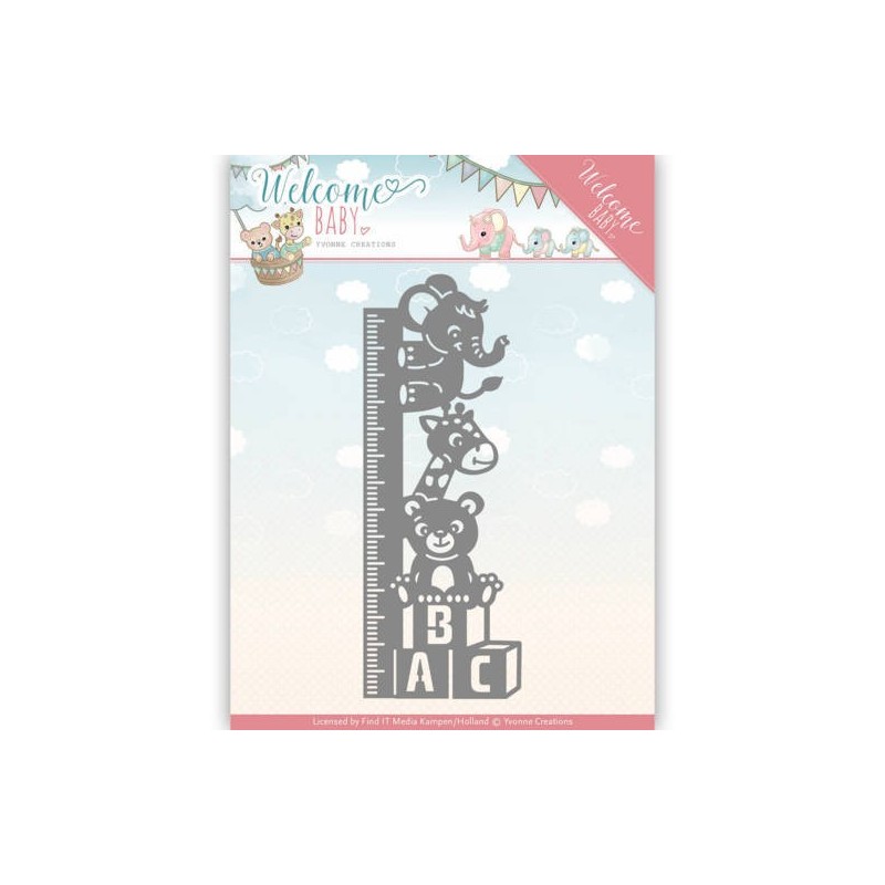 (YCD10136)Dies - Yvonne Creations - Welcome Baby - Growth Chart