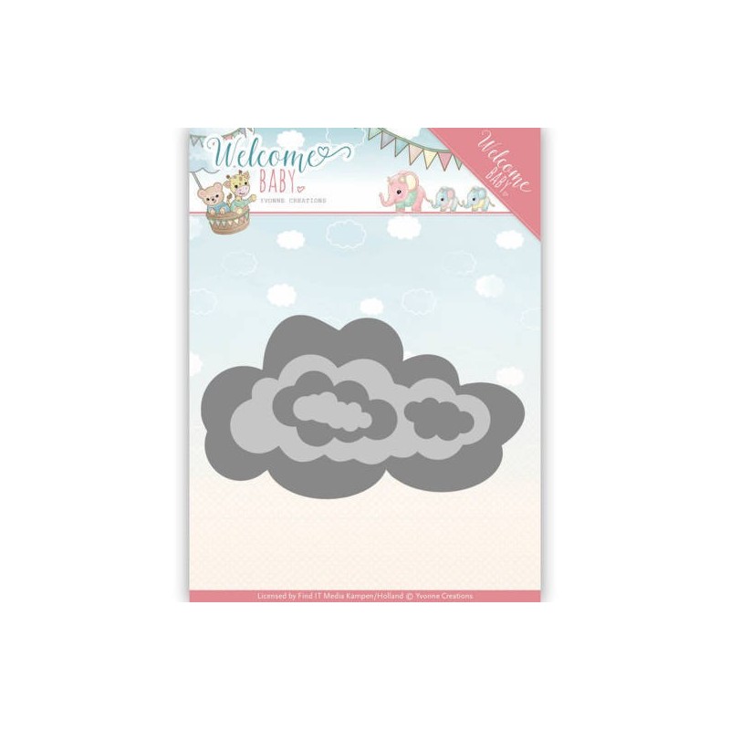 (YCD10137)Dies - Yvonne Creations - Welcome Baby - Nesting Clouds