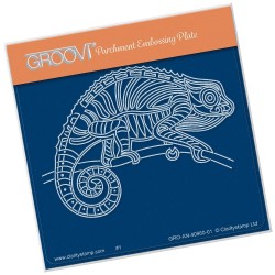 (GRO-AN-40960-01)Groovi® Baby plate A6 STRIPED CHAMELEON
