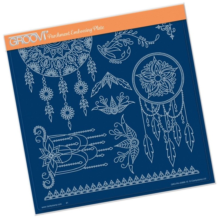 (GRO-PA-40996-15)Groovi Plate A4 TINA'S HENNA DREAMCATCHER