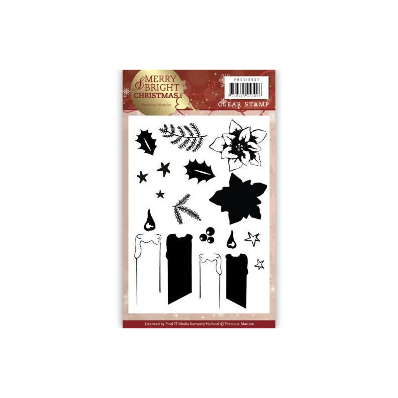 (PMCS10032)Clear Stamp - Precious Marieke - Merry and Bright Christmas - Candle