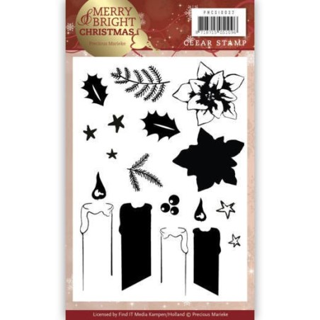 (PMCS10032)Clear Stamp - Precious Marieke - Merry and Bright Christmas - Candle