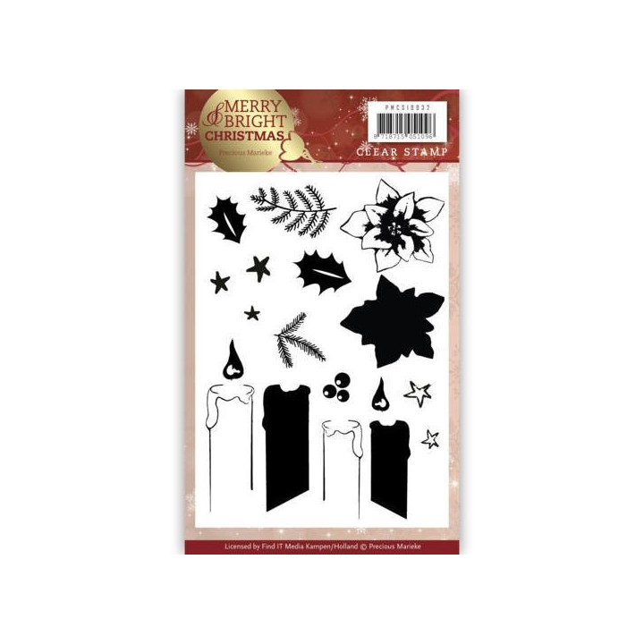 (PMCS10032)Clear Stamp - Precious Marieke - Merry and Bright Christmas - Candle
