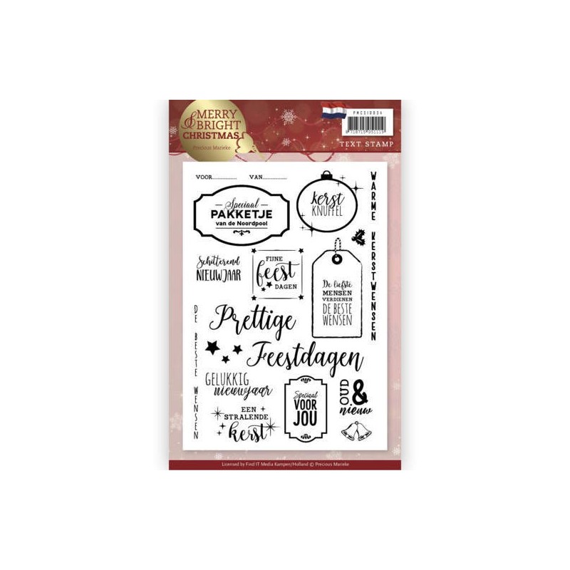 (PMCS10034)Clear Stamp - Precious Marieke - Merry and Bright Christmas - NL