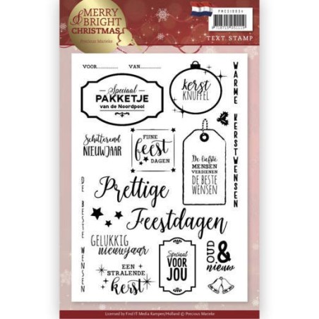 (PMCS10034)Clear Stamp - Precious Marieke - Merry and Bright Christmas - NL