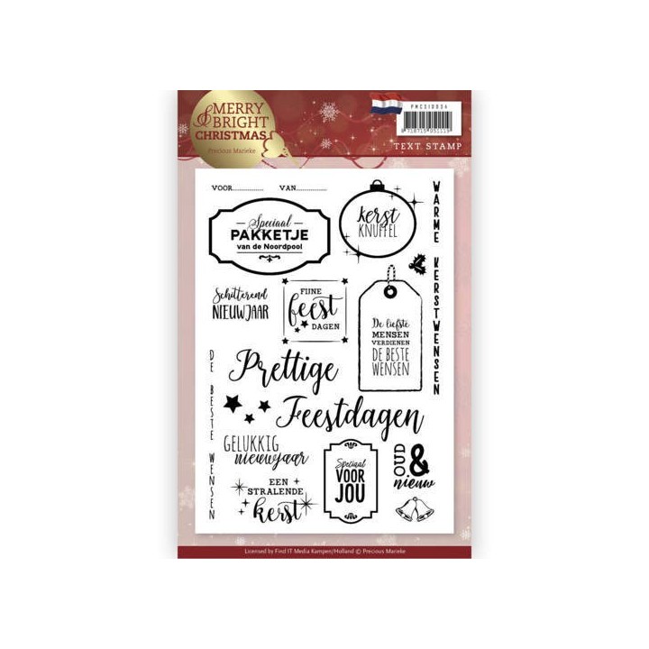 (PMCS10034)Clear Stamp - Precious Marieke - Merry and Bright Christmas - NL