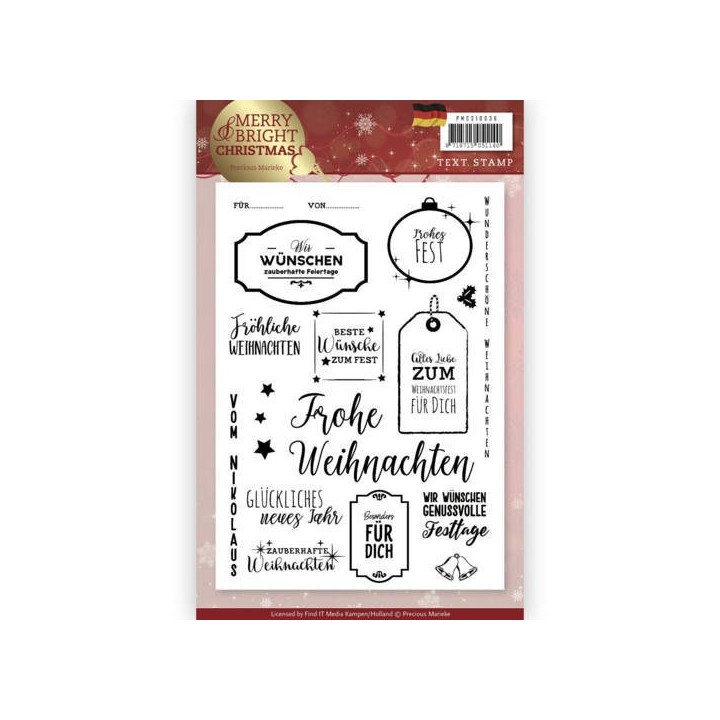(PMCS10036)Clear Stamp - Precious Marieke - Merry and Bright Christmas - Duits