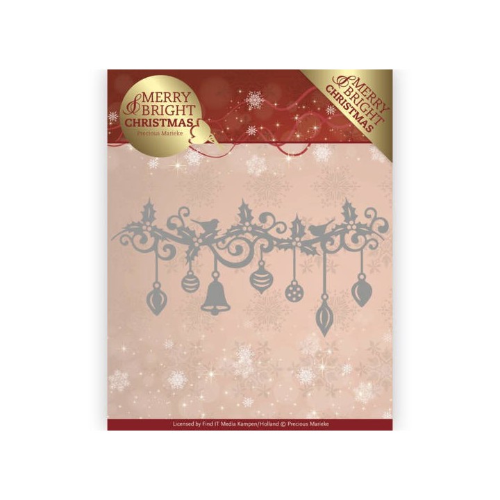 (PM10128)Dies - Precious Marieke - Merry and Bright Christmas - Christmas Garland