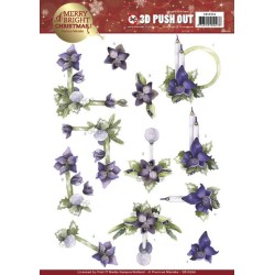(SB10266)3D Push Out - Precious Marieke - Merry and Bright Christmas - Amaryllis in Purple