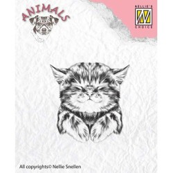 (ANI017)Nellie's Choice Clear Stamp Animals Pussycat