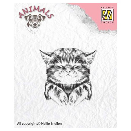 (ANI017)Nellie's Choice Clear Stamp Animals Pussycat