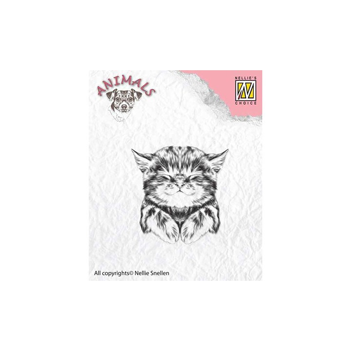 (ANI017)Nellie's Choice Clear Stamp Animals Pussycat