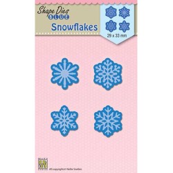 (SDB059)Nellie's Shape Dies Blue 4 snowflakes