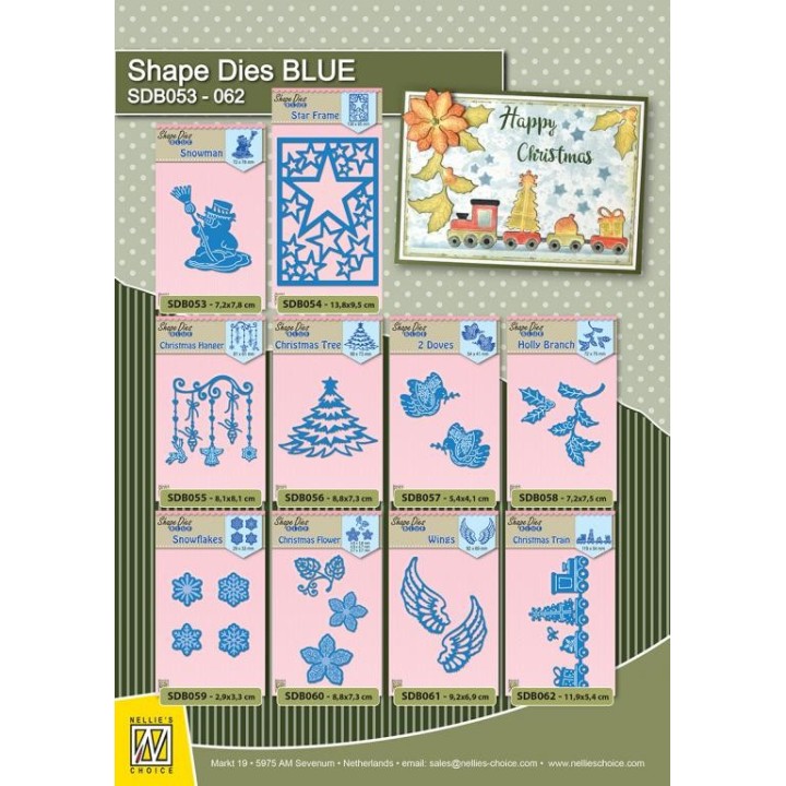 (SDB062)Nellie's Shape Dies Blue Christmas train