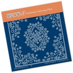 (GRO-FL-40984-01)Groovi® Baby plate A6 TINA'S DIAMOND FLOWER PARCHLET