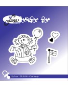 (BLS1030)By Lene Girl with Balloon Clearstamps