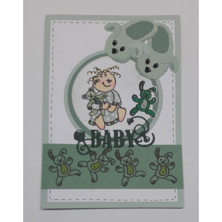 (BLS1031)By Lene Girl with Teddybear Clearstamps
