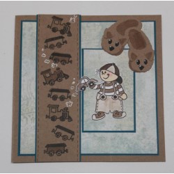(BLS1032)By Lene Boy with Train Clearstamps