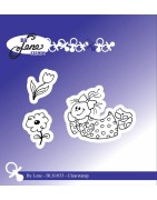 (BLS1033)By Lene Girl with Flowers Clearstamps