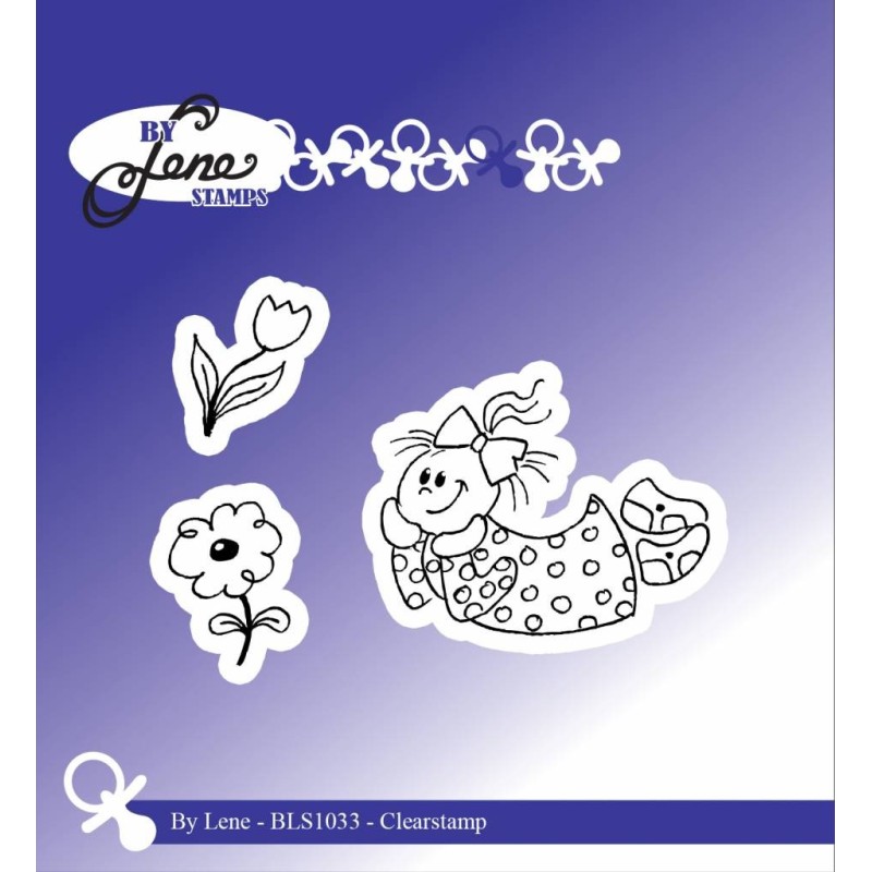 (BLS1033)By Lene Girl with Flowers Clearstamps