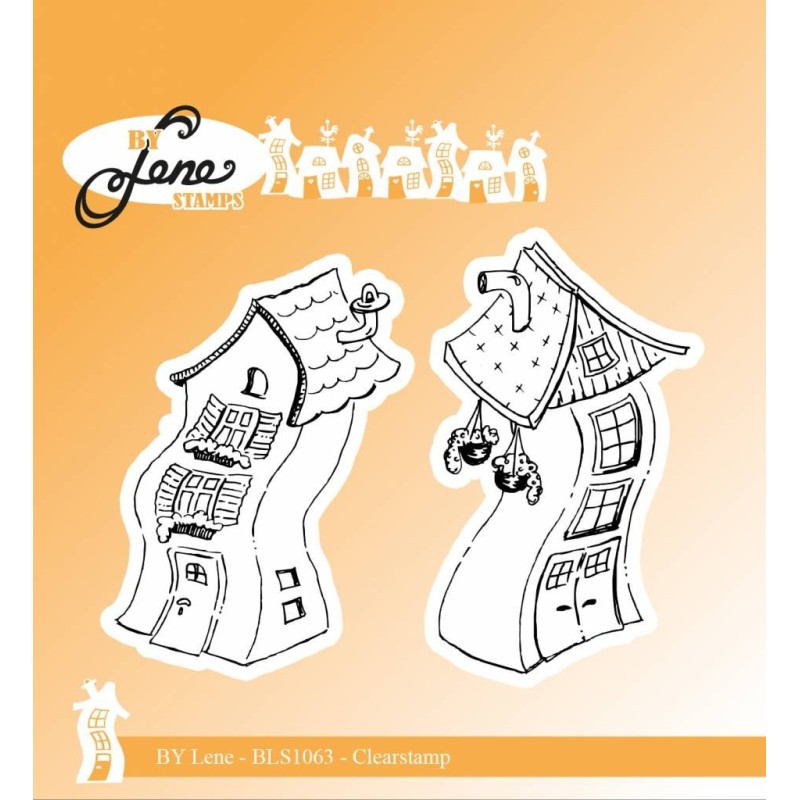 (BLS1063)By Lene Clearstamp Crooked Houses 1